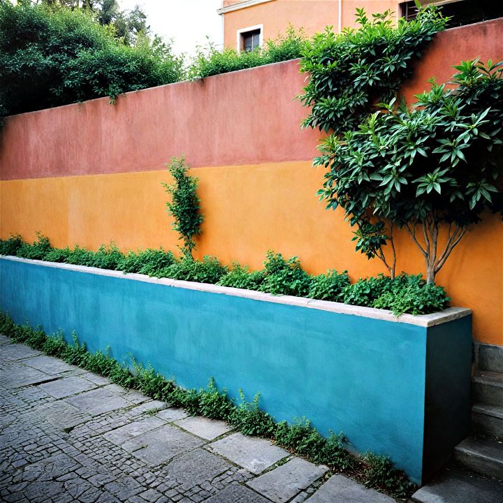painted concrete wall to uplift your backyard s ambiance