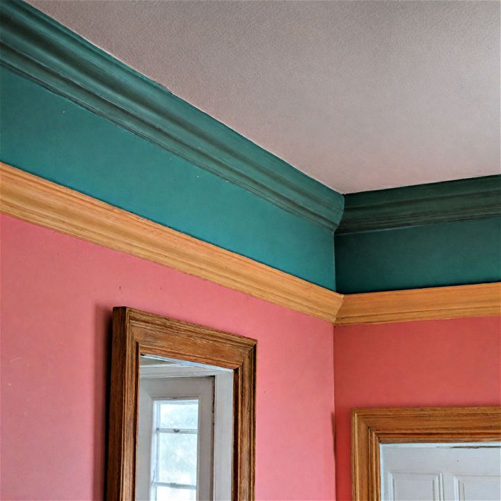 painted pops of color crown molding