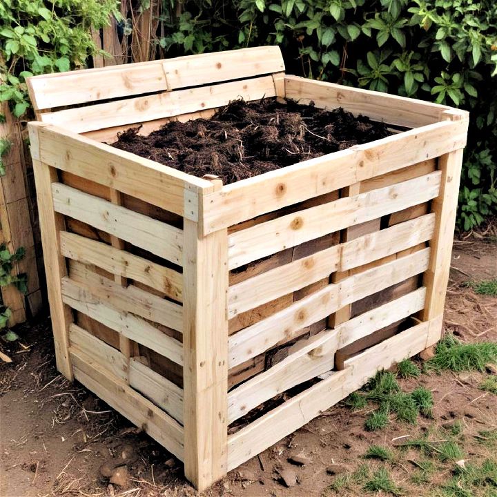 pallet compost bin for organic wastes