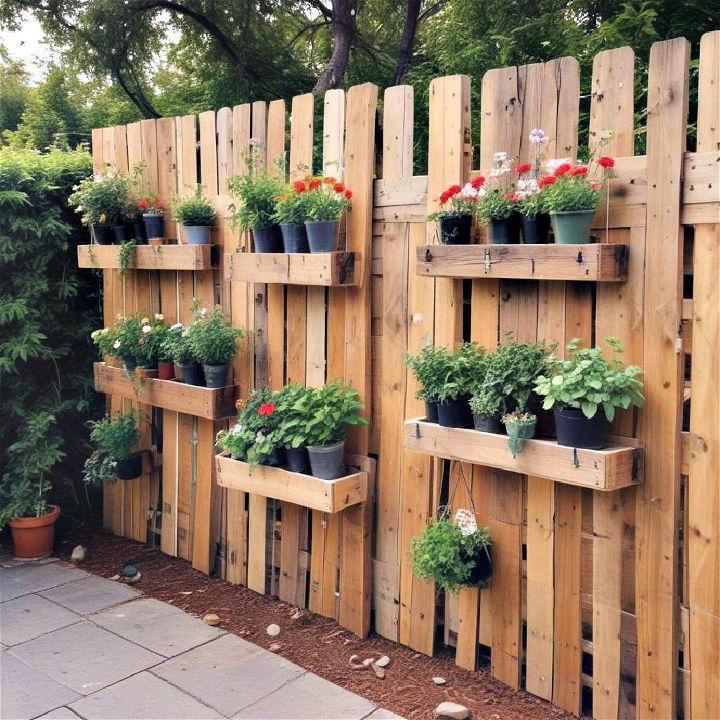 pallet fence with hanging space