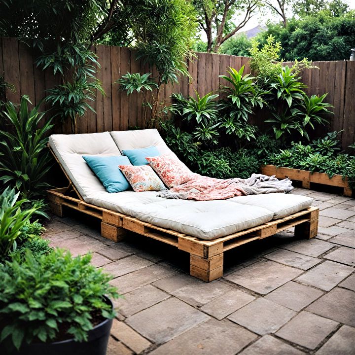 pallet garden lounger to relax in style