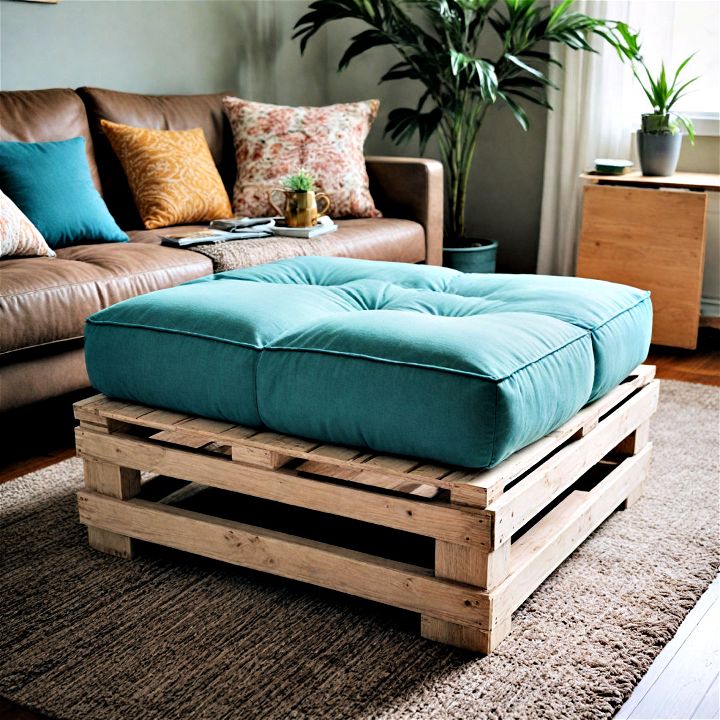pallet ottoman to add storage and style