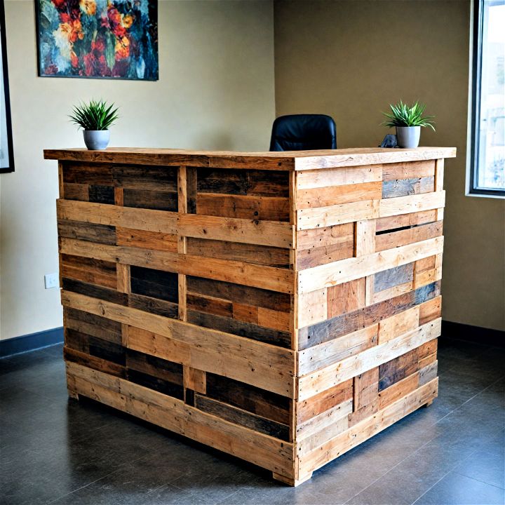pallet reception desk for any office