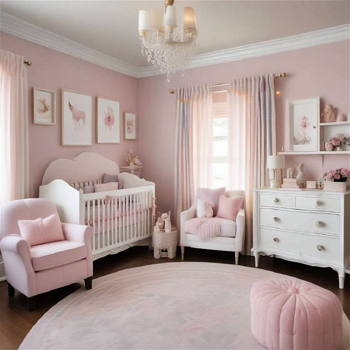 pastel color schemes for baby girl nursery