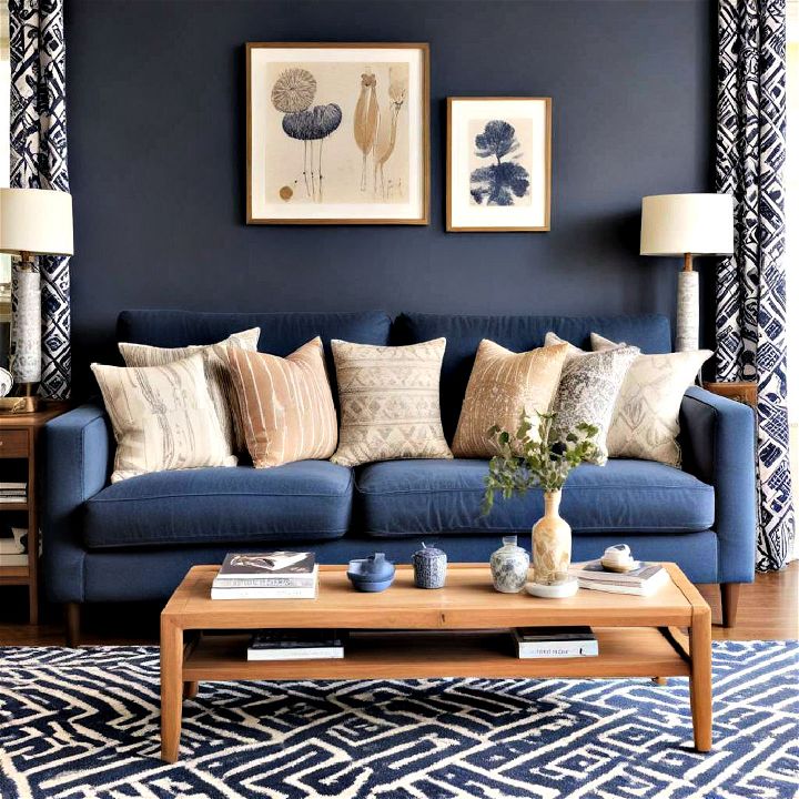 pattern play blue couch living room