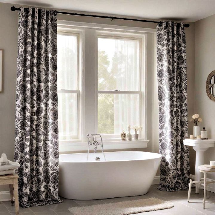 patterned curtain for bathroom
