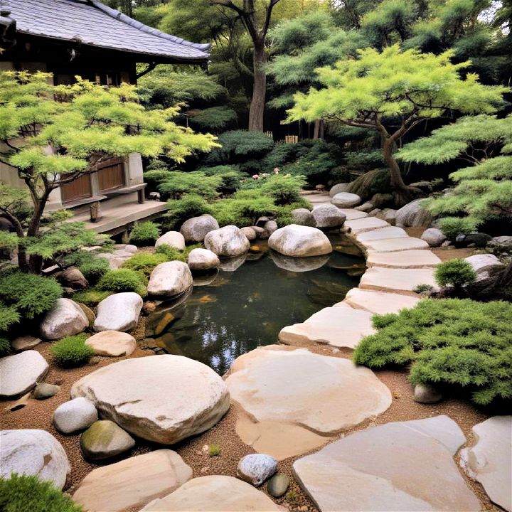 peaceful japanese garden layout