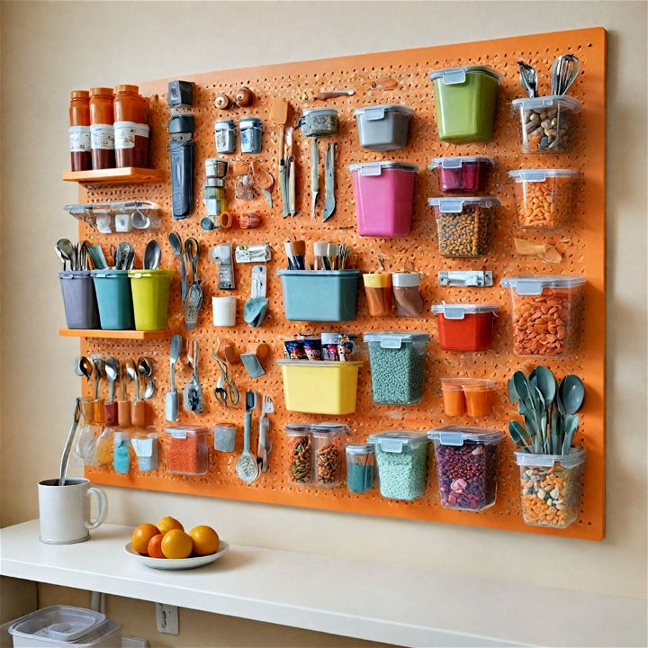 pegboard for your tupperware organization