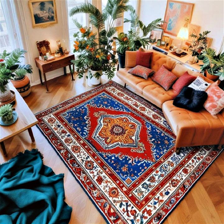 persian rug for boho living room