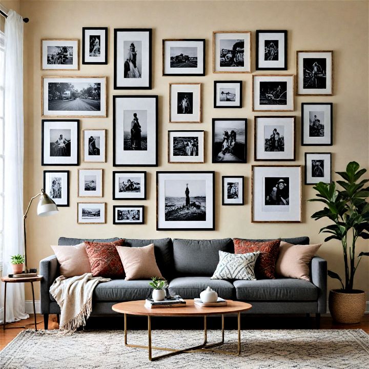 personalized living room gallery wall