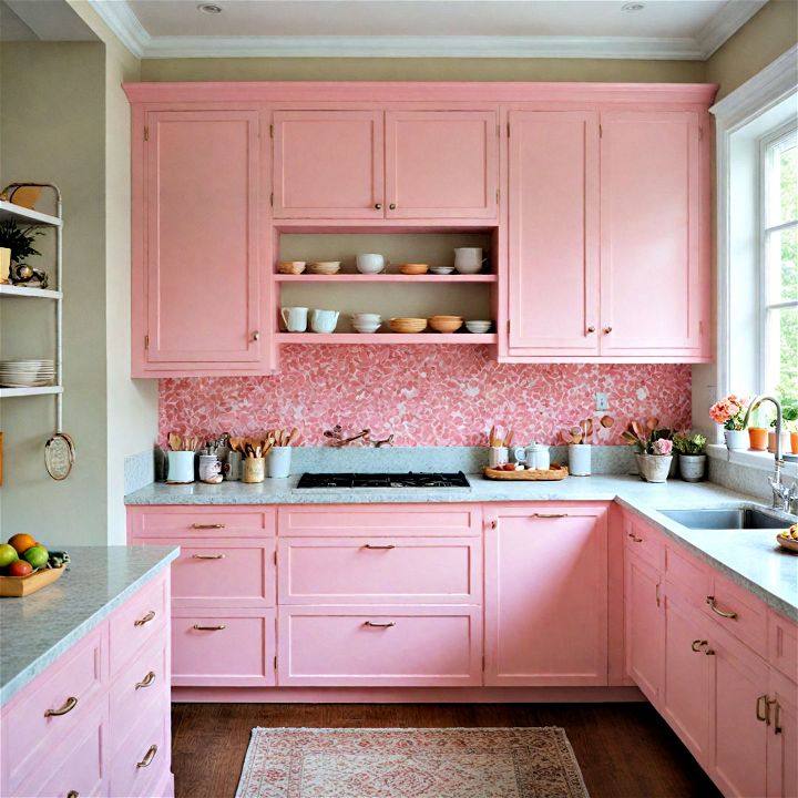 petal pink cabinets for modern and vintage kitchens
