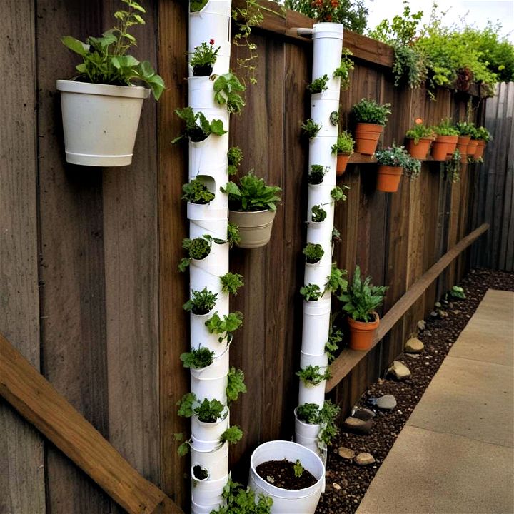 piping planters for growing herbs