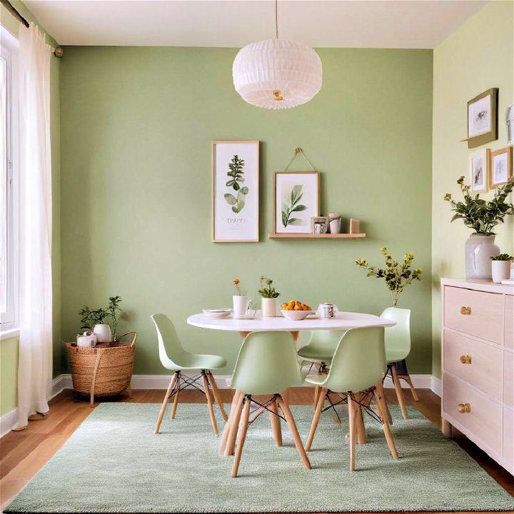 pistachio green accent wall