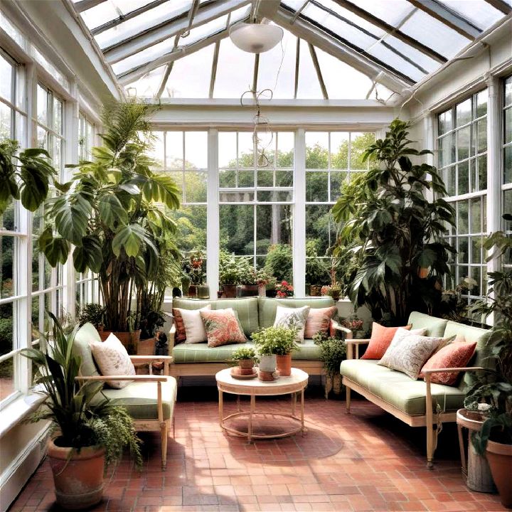 plant filled sunroom for enjoying nature’s beauty indoors