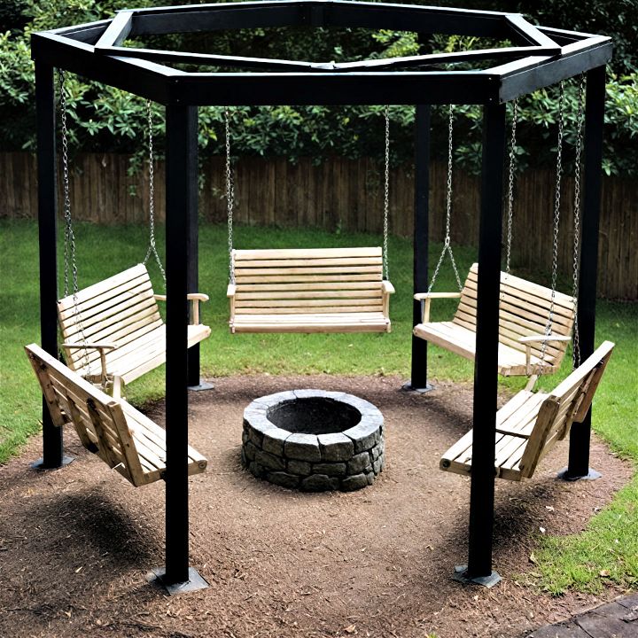 playful and relaxing swinging benches