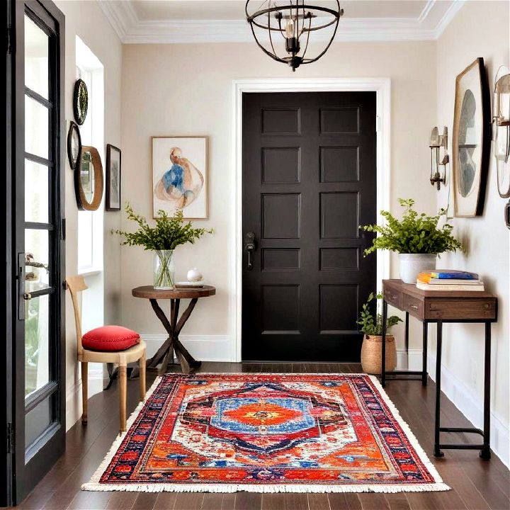 pop of color foyer into a lively space