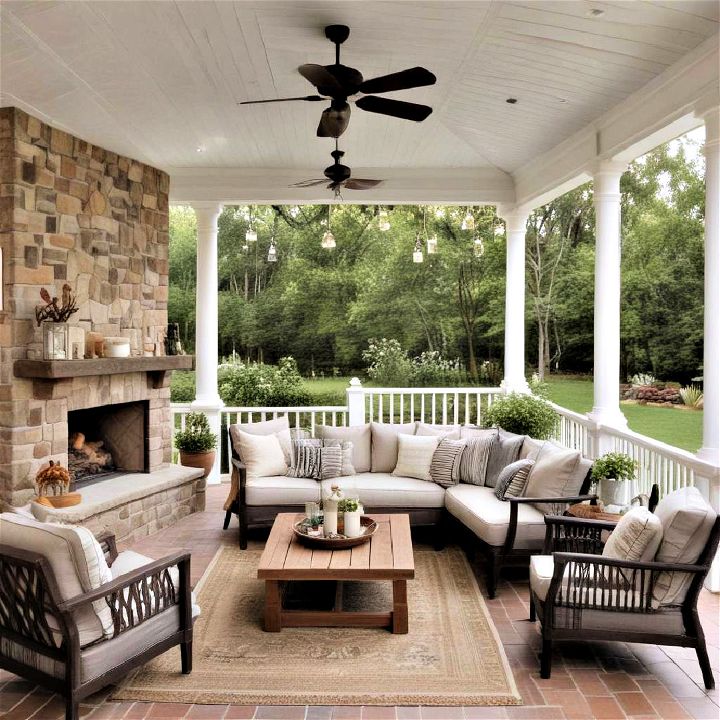 porch into an outdoor living room