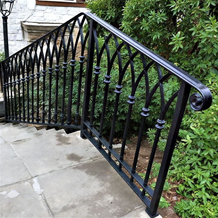 porch railings with dramatic gothic arch patterns