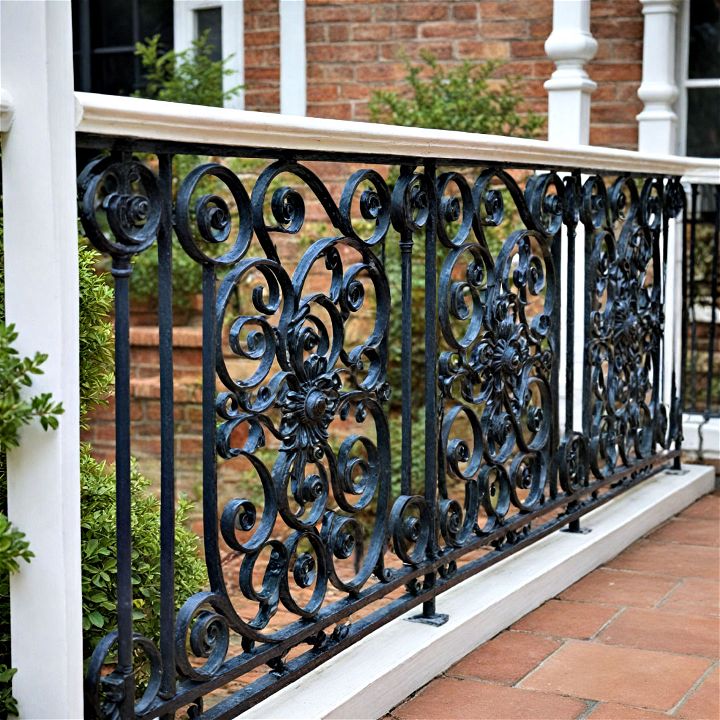 porch railings with elegant vintage scrollwork