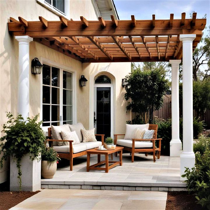 porch with pergola to add architectural interest and shade