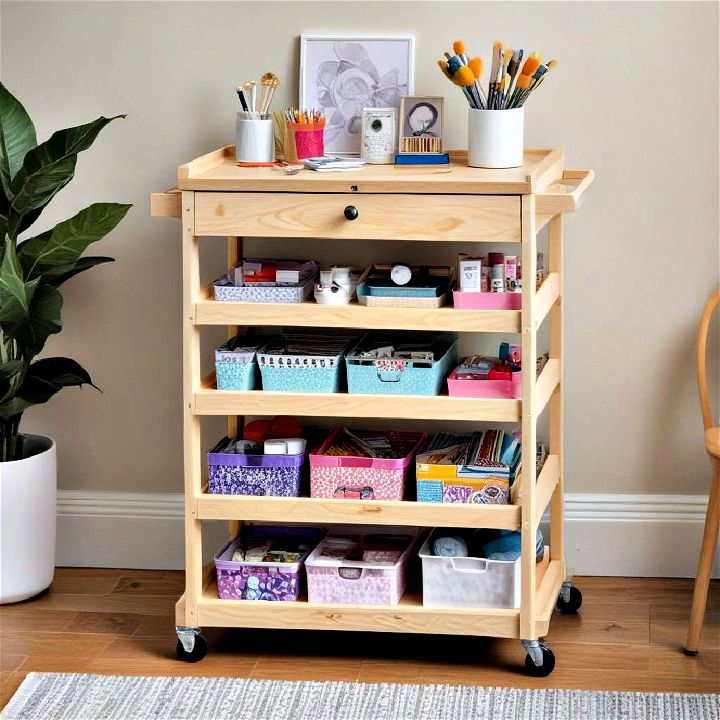 portable craft trolley for bringing your projects with you