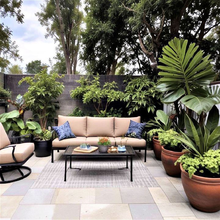 potted plants for outdoor living space