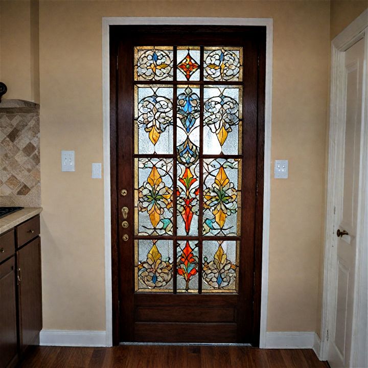practical and enchanting stained glass door for your pantry