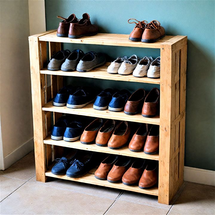 practical and stylish pallet shoe rack