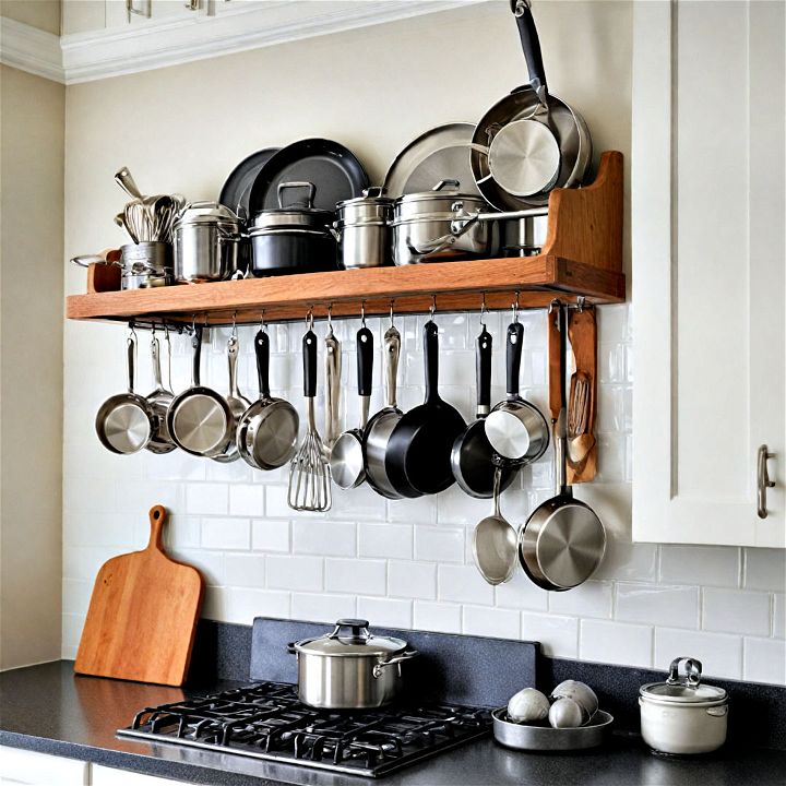 practical and stylish wall mounted racks for pots and pans