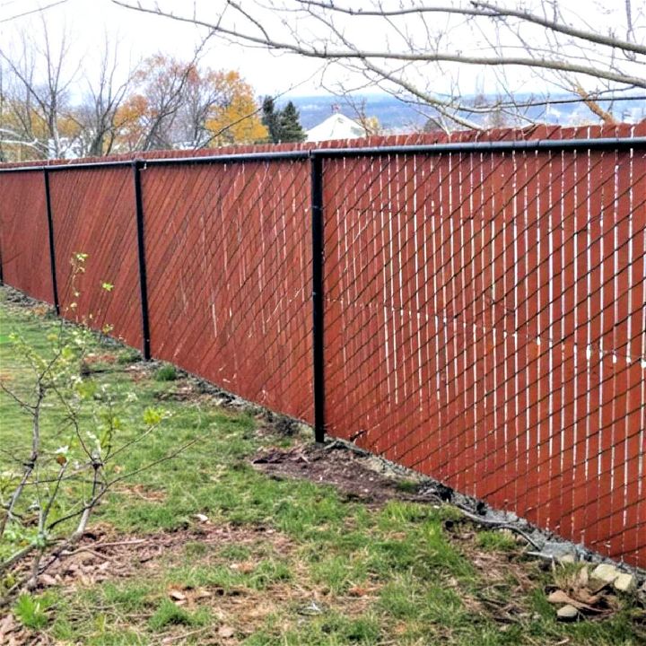 practical chain link fence with privacy slats