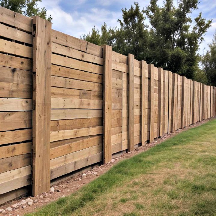 practical wind or sound barrier pallet fence