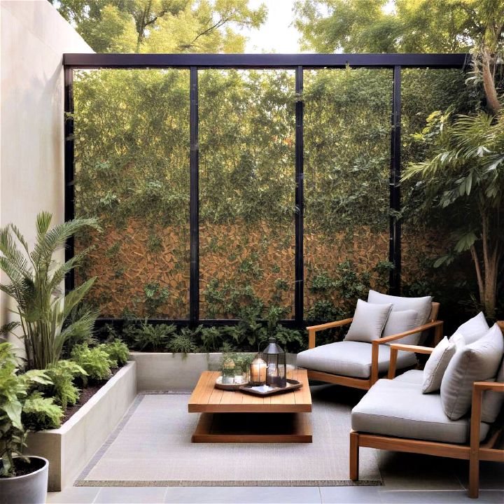 privacy screen for outdoor living area