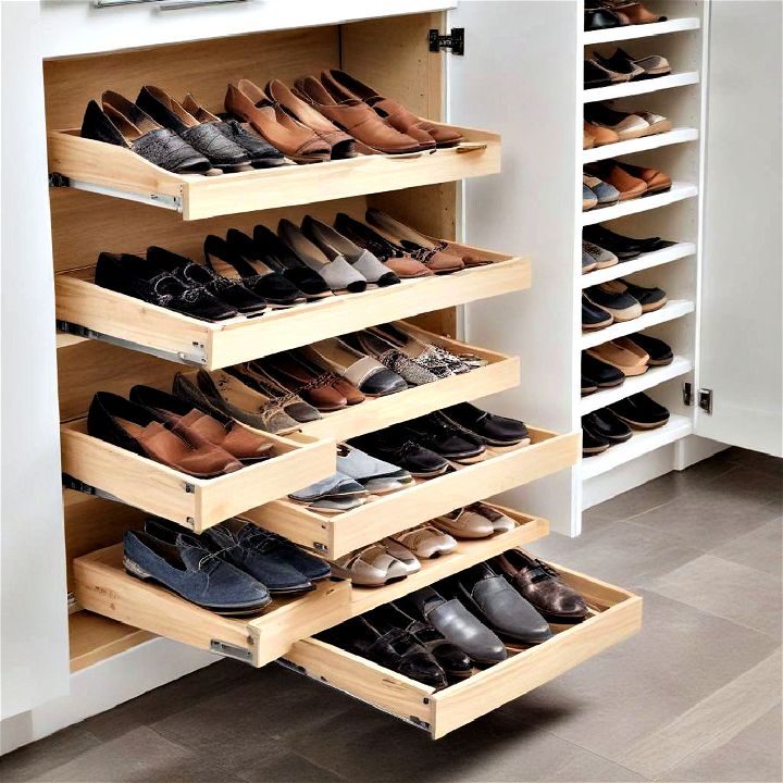 pull out shoe racks to manage your collection