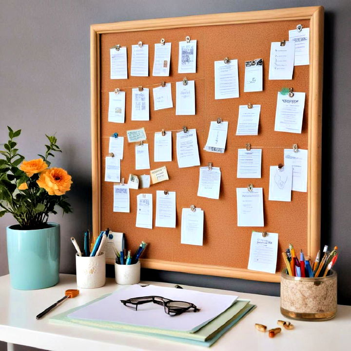 push pins and corkboard