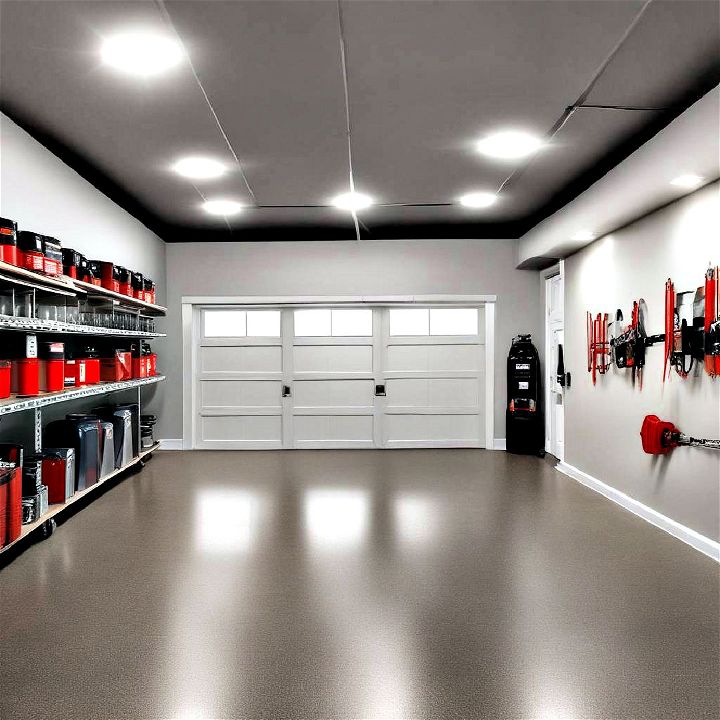 recessed lighting streamlined look in your garage