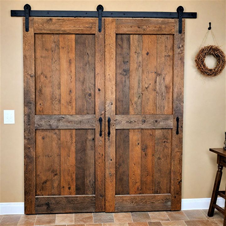 reclaimed barn wood sliding door for pantry