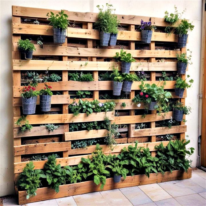 recycled pallet garden wall
