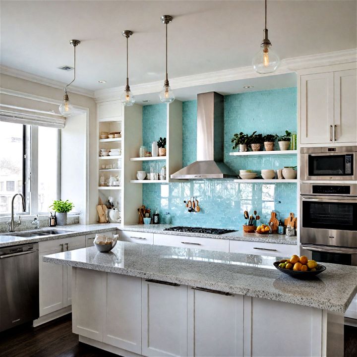 reflective surfaces to brighten and visually expand your open kitchen