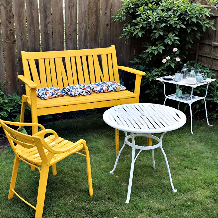 refurbish and reuse second hand furniture to make beautiful backyard additions
