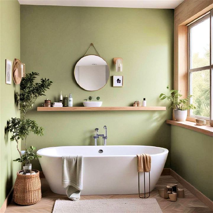 relaxation matcha green accent wall