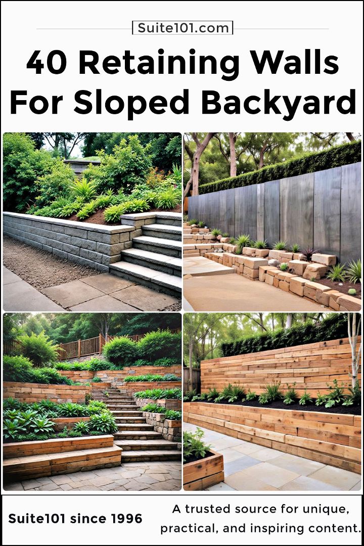 retaining wall ideas for sloped backyards