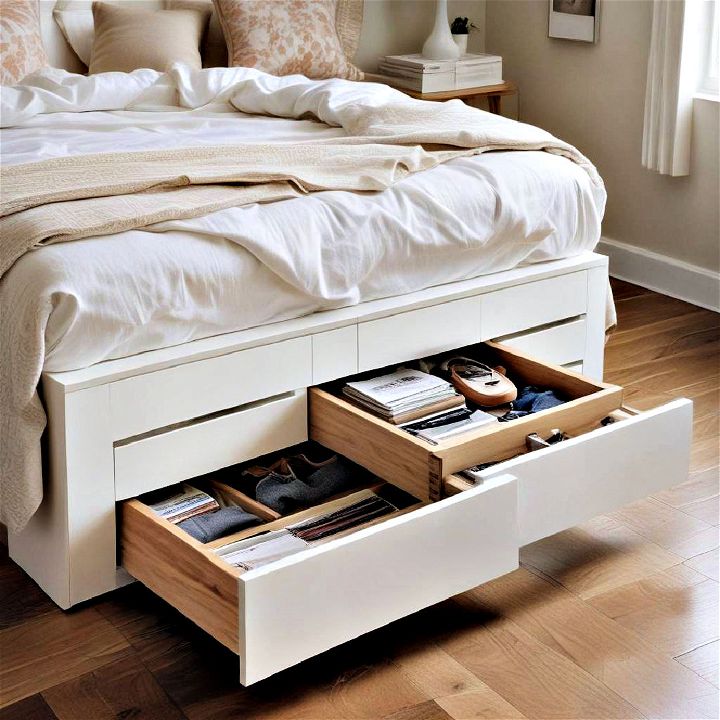 retractable drawers for small bedroom