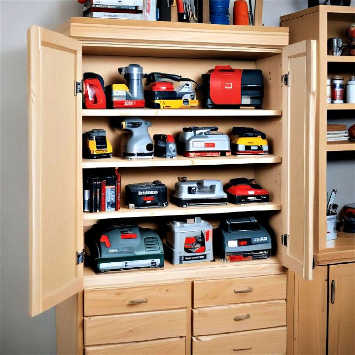 retractable shelves for power tools