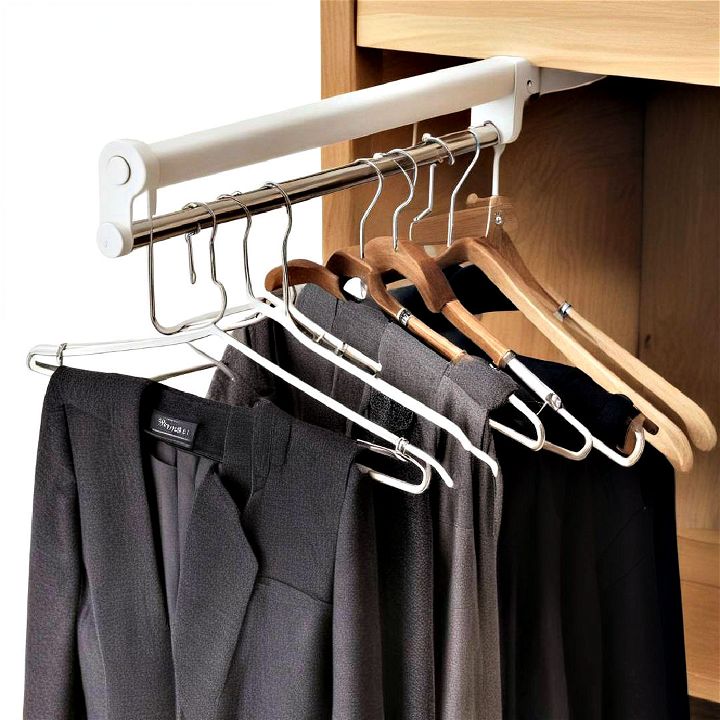 retractable valet rods for extra hanging space