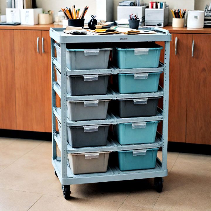 rolling utility cart for office supplies