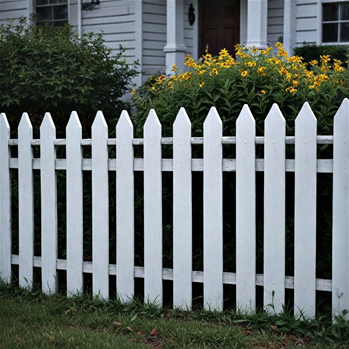 rounded top picket fencing