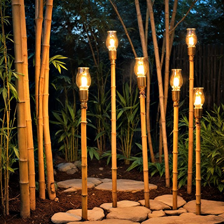 rustic and charming bamboo torches
