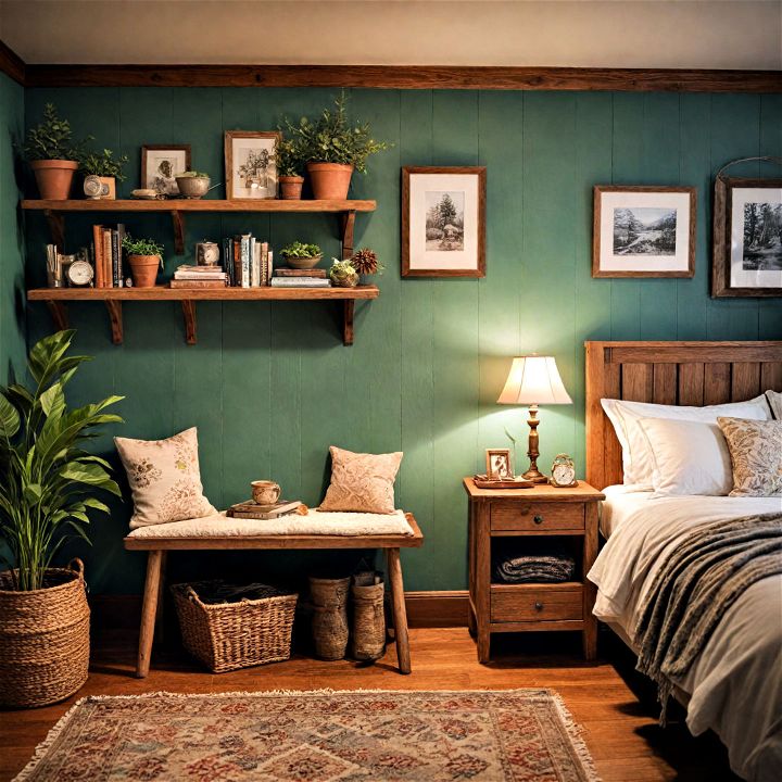 rustic and cozy basement bedroom