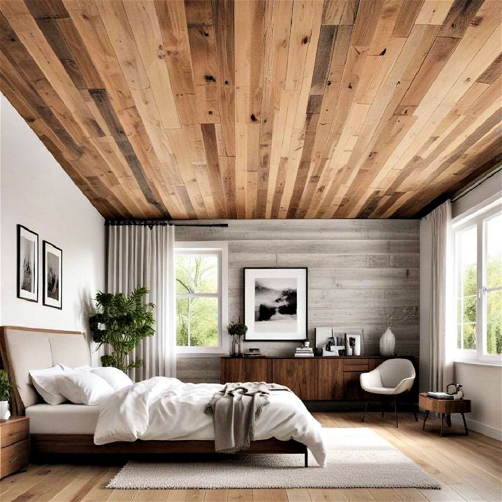 rustic and cozy wooden plank ceiling wallpaper