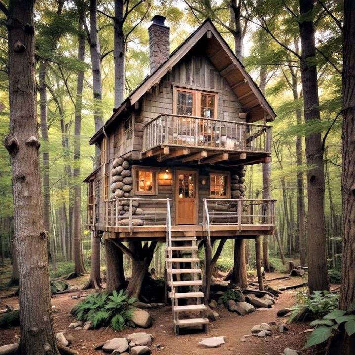 rustic cabin treehouse inviting spot